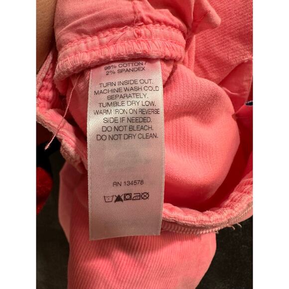 Vineyard Vines Pants Pink Corduroy Pockets Skinny Ankle 98% Cotton Size 14 Teen - Picture 5 of 5